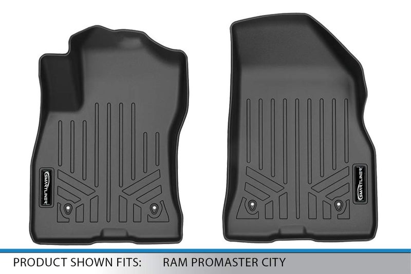 SMARTLINER Custom Fit Floor Mats 1st Row Liner Set for 2015-2022 Ram Promaster City - Image 4